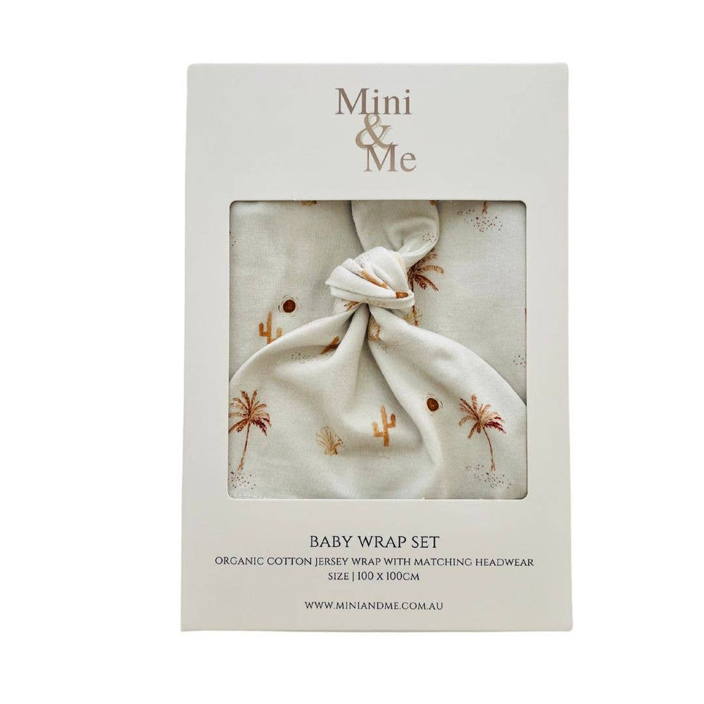 Cuddle Bug & Co Organic Jersey Baby Wrap Set Desert Palms