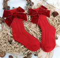 Velvet Bow Christmas Socks