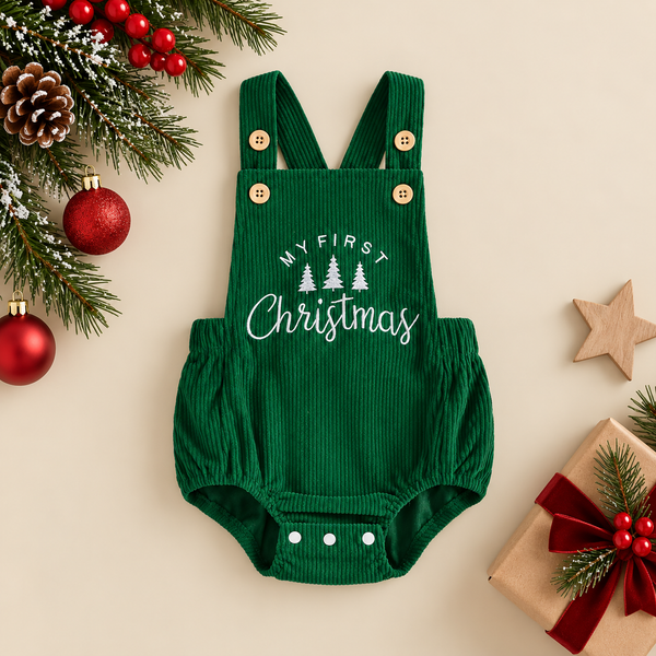 Evergreen First Christmas Romper