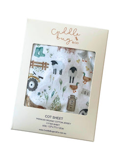 Cuddle Bug & Co Cot Sheet Farm Life