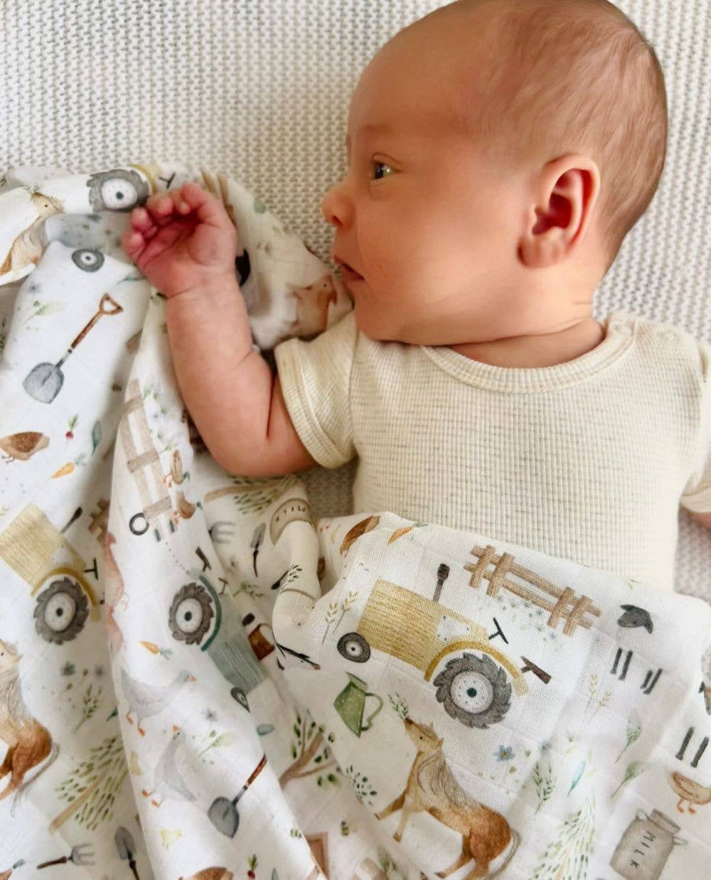 Cuddle Bug & Co Bamboo Muslin Wrap Farm Life