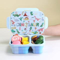 Bento-Style Snack Box 2 Compartment Collapsible Silicone