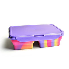 Bento-Style Lunch Box 3 Compartment Collapsible Silicone