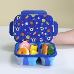 Bento-Style Snack Box 2 Compartment Collapsible Silicone