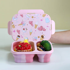 Bento-Style Snack Box 2 Compartment Collapsible Silicone