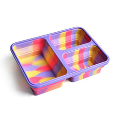 Bento-Style Lunch Box 3 Compartment Collapsible Silicone