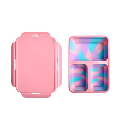 Bento-Style Lunch Box 3 Compartment Collapsible Silicone