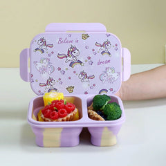 Bento-Style Snack Box 2 Compartment Collapsible Silicone