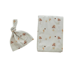Cuddle Bug & Co Organic Jersey Baby Wrap Set Desert Palms