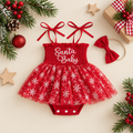 Santa Baby Tutu Romper + Bow Headband
