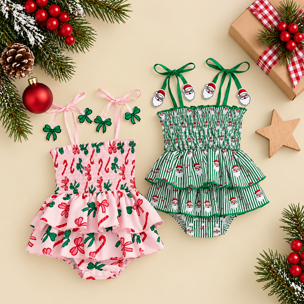 Christmas Ruffle Rompers