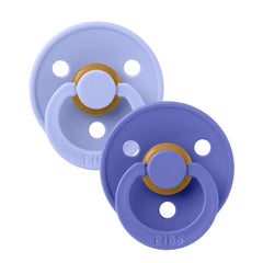 BIBS Round Colour Pacifier - Size 1 (0-6 Months) 2 Pack