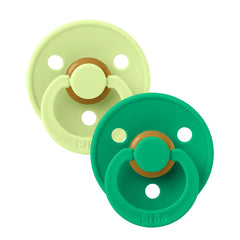 BIBS Round Colour Pacifier - Size 2 (6+ Months) 2 Pack