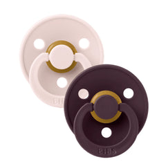 BIBS Round Colour Pacifier - Size 2 (6+ Months) 2 Pack