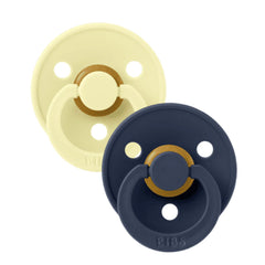 BIBS Round Colour Pacifier - Size 1 (0-6 Months) 2 Pack