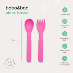Plant-Based Cutlery Set - Pink (13cm)