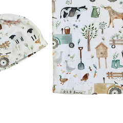 Cuddle Bug & Co Organic Jersey Baby Wrap Set Farm Life