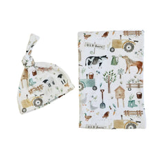 Cuddle Bug & Co Organic Jersey Baby Wrap Set Farm Life