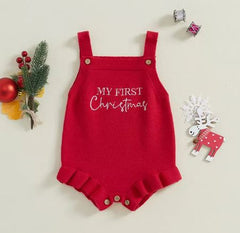 My First Christmas Knitted Romper