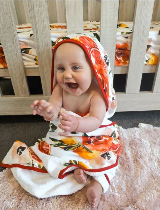 Citrus Blossom Bliss Hooded Bath Towel Set