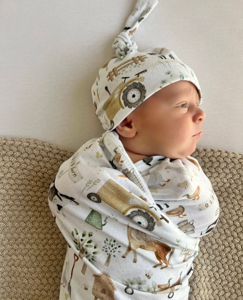 Cuddle Bug & Co Organic Jersey Baby Wrap Set Farm Life