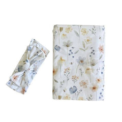 Cuddle Bug & Co Organic Jersey Baby Wrap Set Meadow