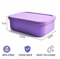 Bento-Style Lunch Box 3 Compartment Silicone