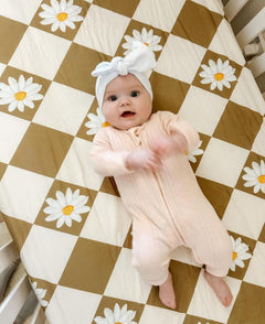 Daisy Gingham Delight Cot Sheet