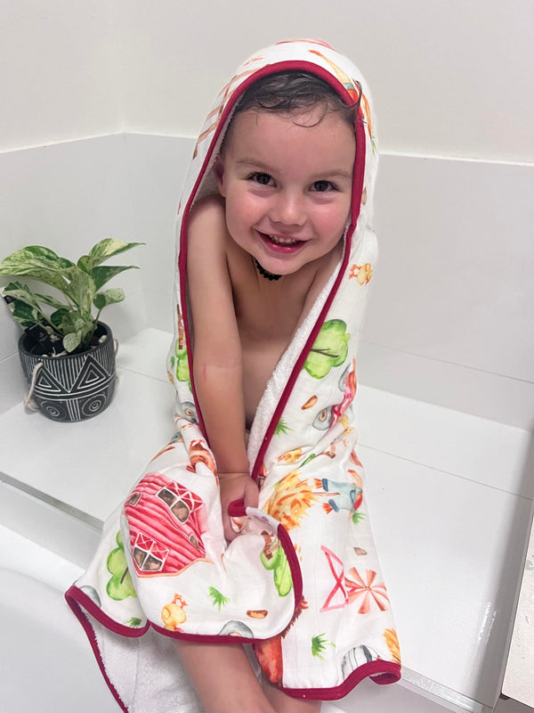 Farmyard Friends Hooded Bath Towel Set