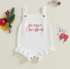 My First Christmas Knitted Romper